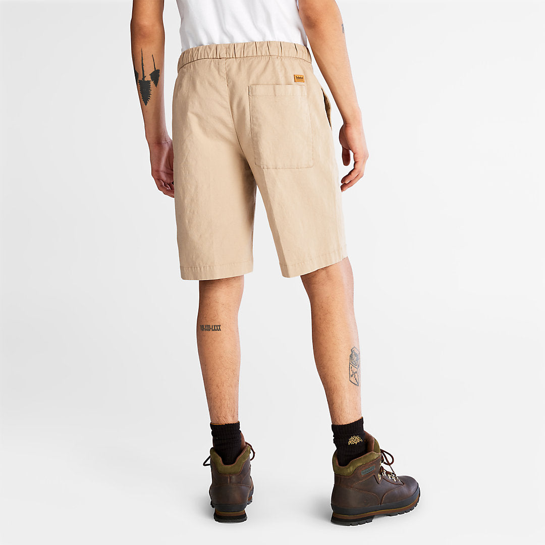 Mens Cotton and Linen-Blend Shorts for Men in Beige - Timberland