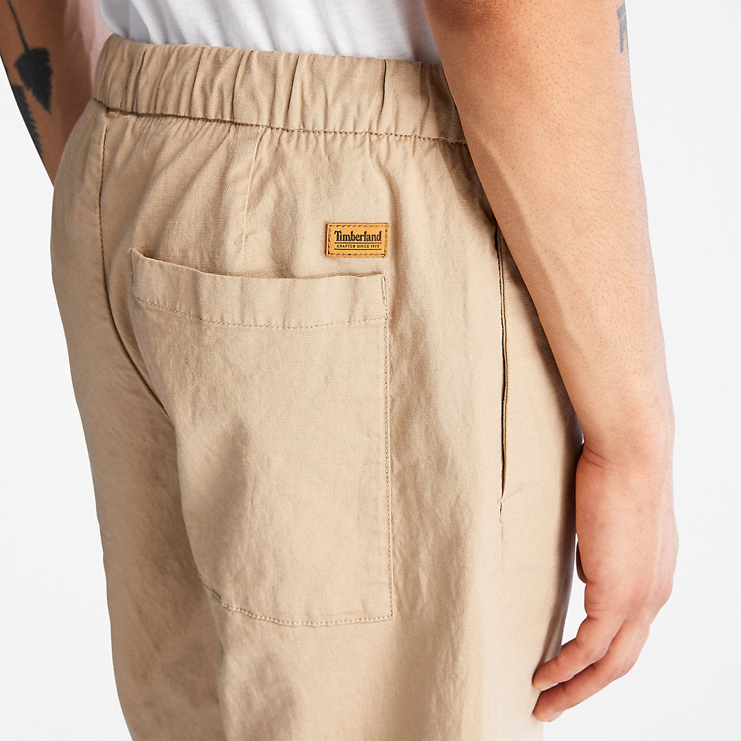 Mens Cotton and Linen-Blend Shorts for Men in Beige - Timberland