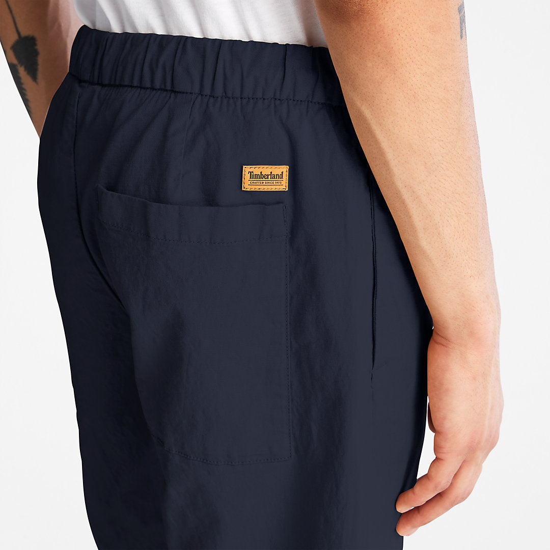 Mens Cotton and Linen-Blend Shorts for Men in Navy - Timberland
