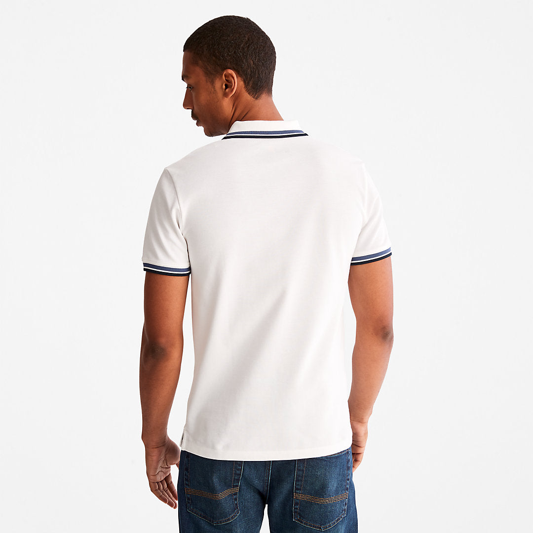 Mens Millers River Tipped Polo Shirt for Men in White - Timberland