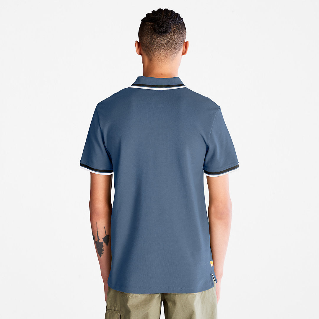 Mens Millers River Tipped Polo Shirt for Men in Blue - Timberland