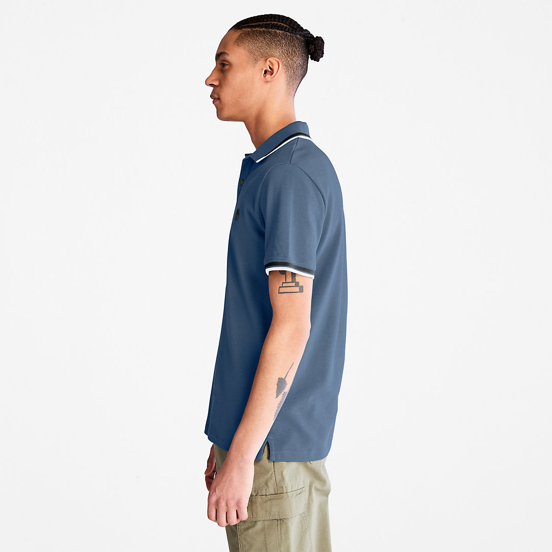 Mens Millers River Tipped Polo Shirt for Men in Blue - Timberland