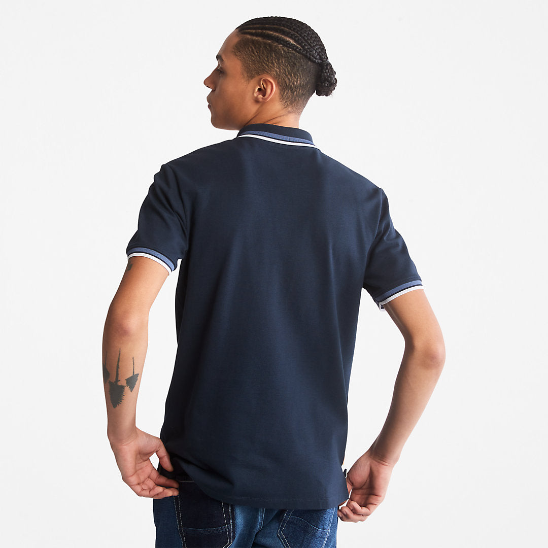 Mens Millers River Tipped Polo Shirt for Men in Navy - Timberland