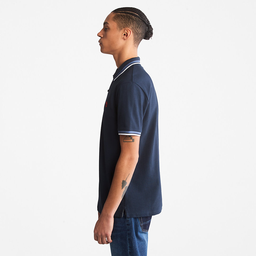 Mens Millers River Tipped Polo Shirt for Men in Navy - Timberland