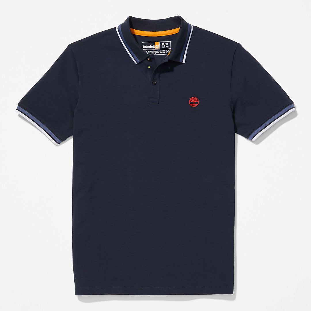 Mens Millers River Tipped Polo Shirt for Men in Navy - Timberland