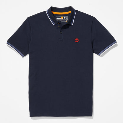 Mens Millers River Tipped Polo Shirt for Men in Navy - Timberland