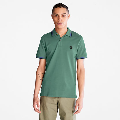 Mens Millers River Tipped Polo Shirt for Men in Green - Timberland