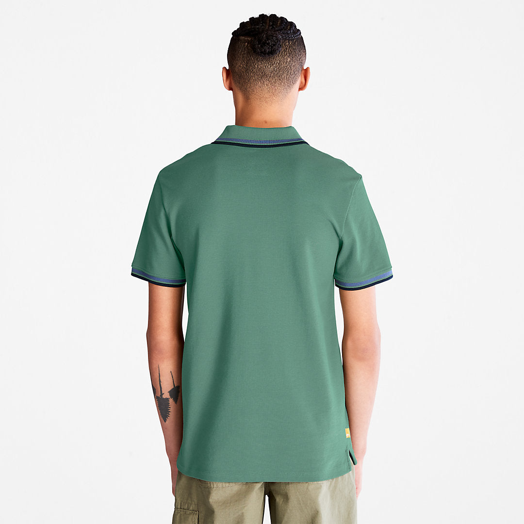 Mens Millers River Tipped Polo Shirt for Men in Green - Timberland