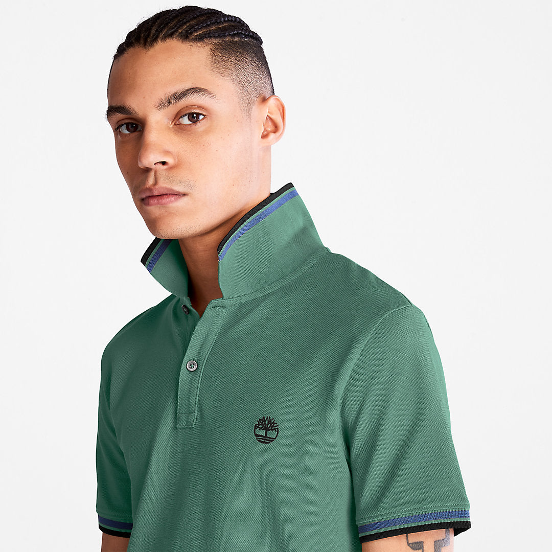Mens Millers River Tipped Polo Shirt for Men in Green - Timberland