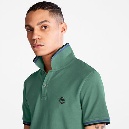 Mens Millers River Tipped Polo Shirt for Men in Green - Timberland