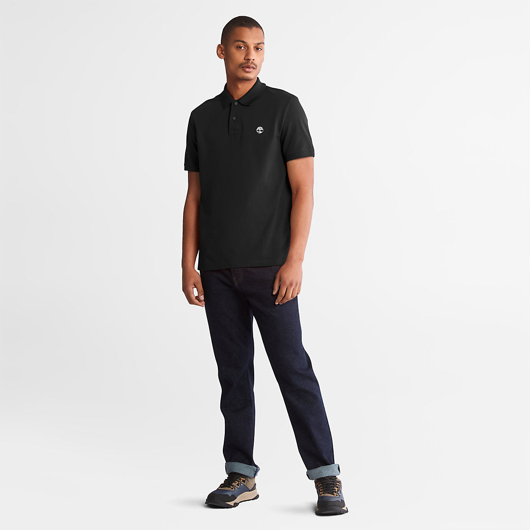 Mens Millers River Pique Polo Shirt for Men in Black - Timberland