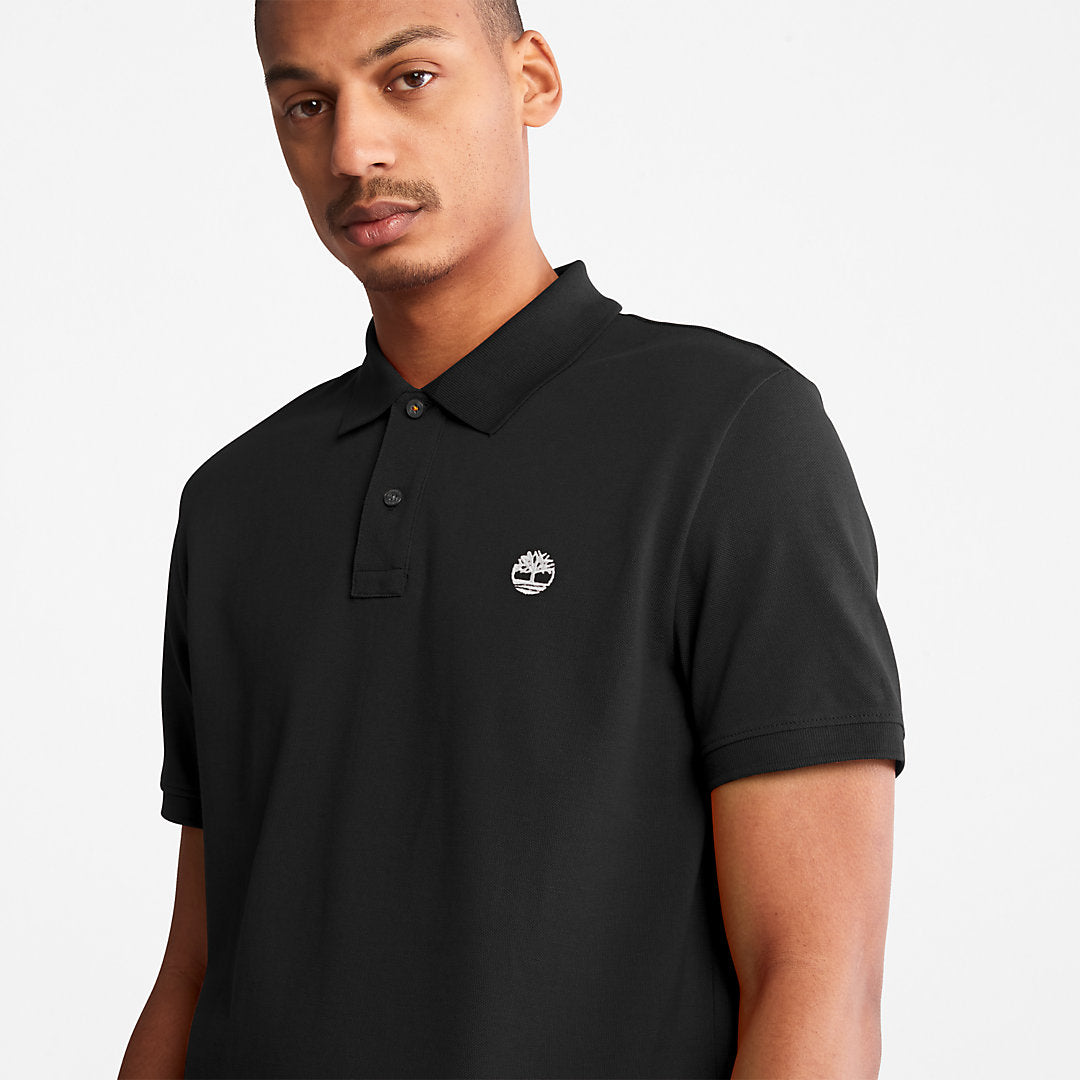 Mens Millers River Pique Polo Shirt for Men in Black - Timberland
