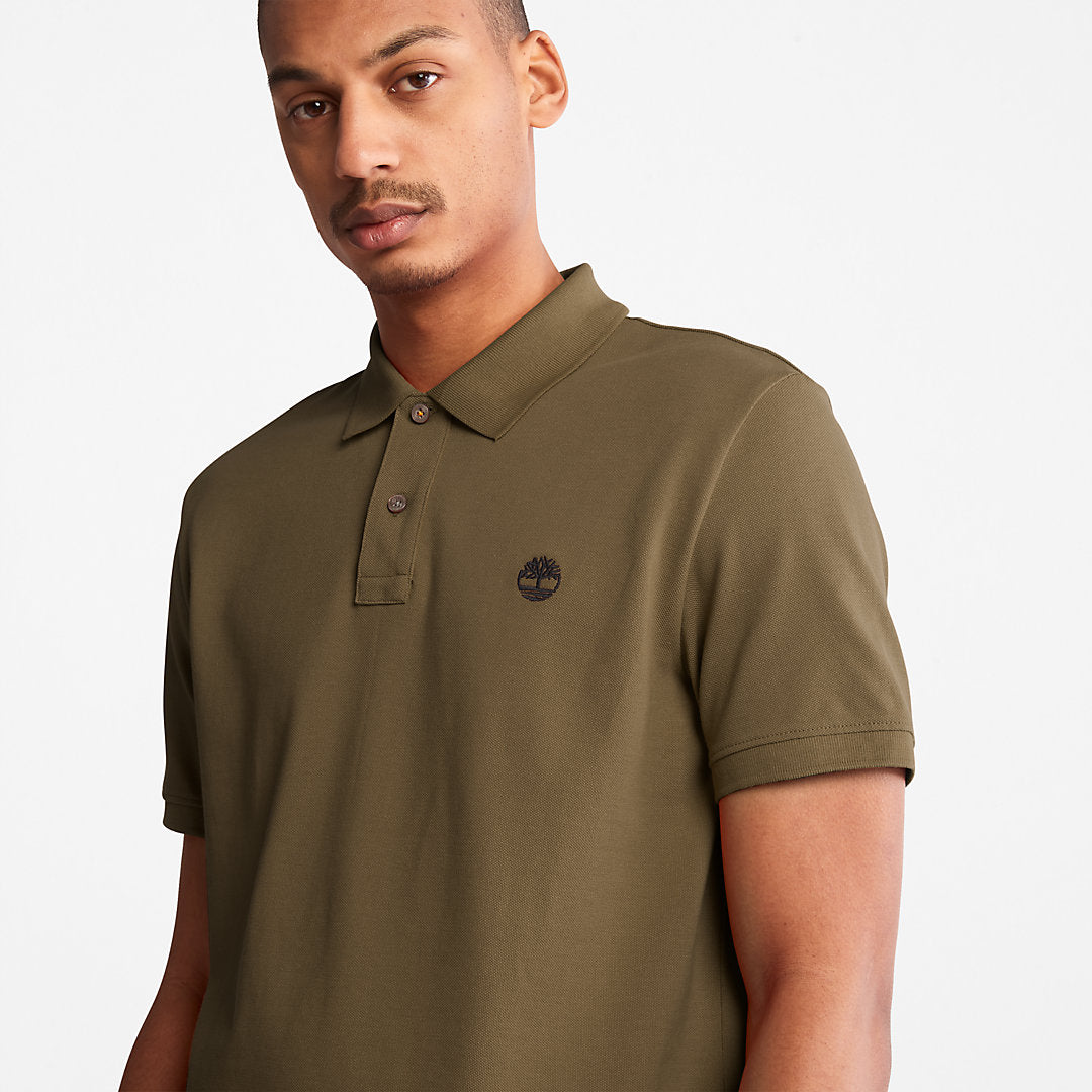 Mens Millers River Pique Polo Shirt for Men in Dark Green - Timberland