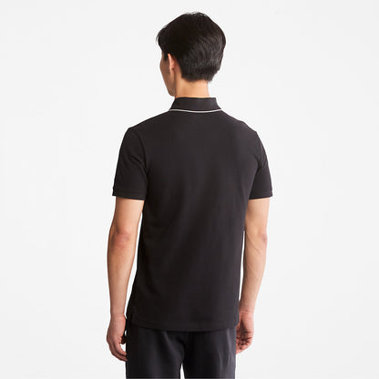 Mens Millers River Print-Collar Polo Shirt for Men in Black - Timberland