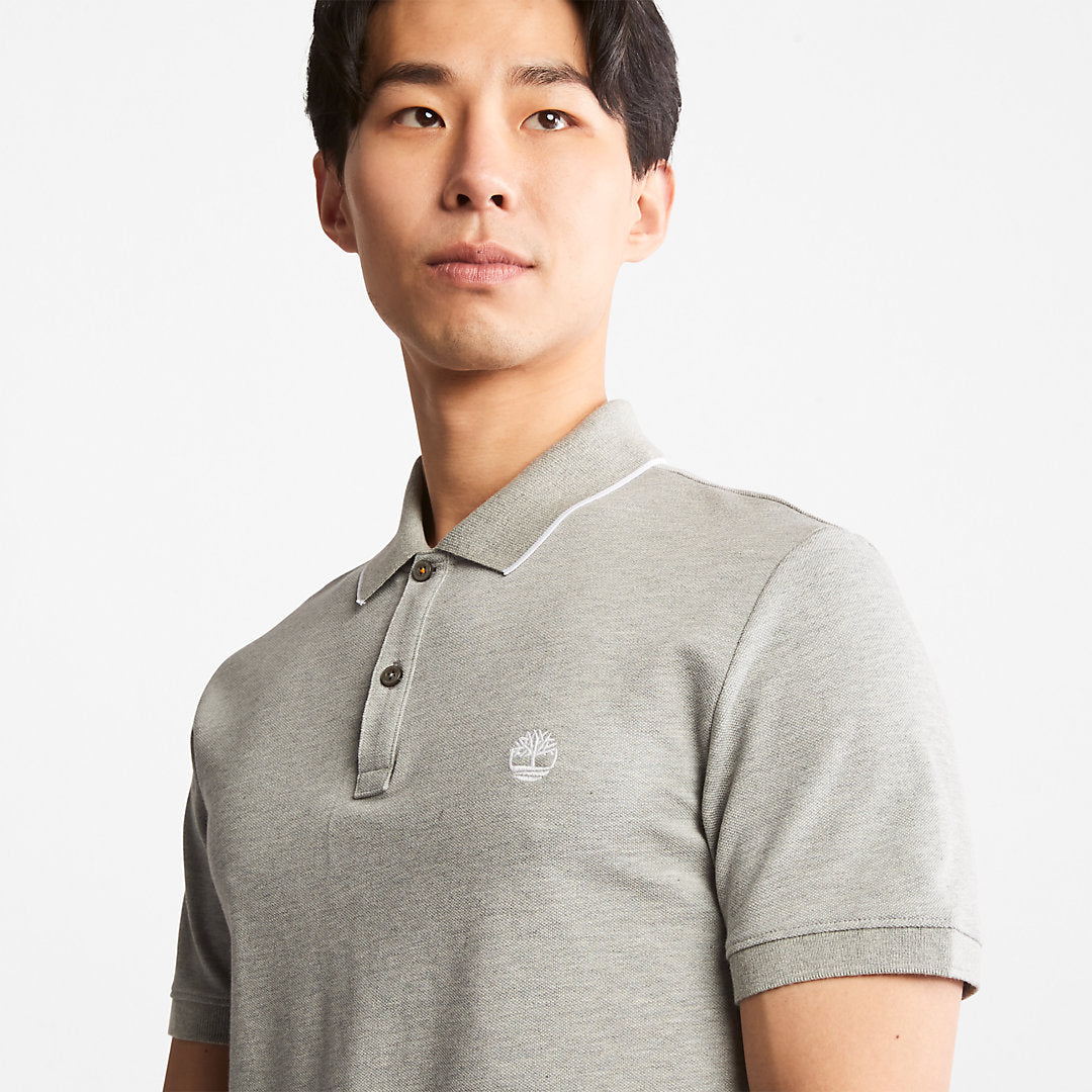 Mens Millers River Print-Collar Polo Shirt for Men in Grey - Timberland