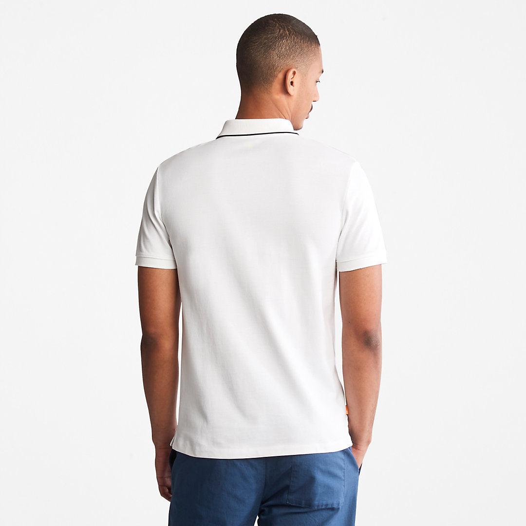 Mens Millers River Print-Collar Polo Shirt for Men in White - Timberland