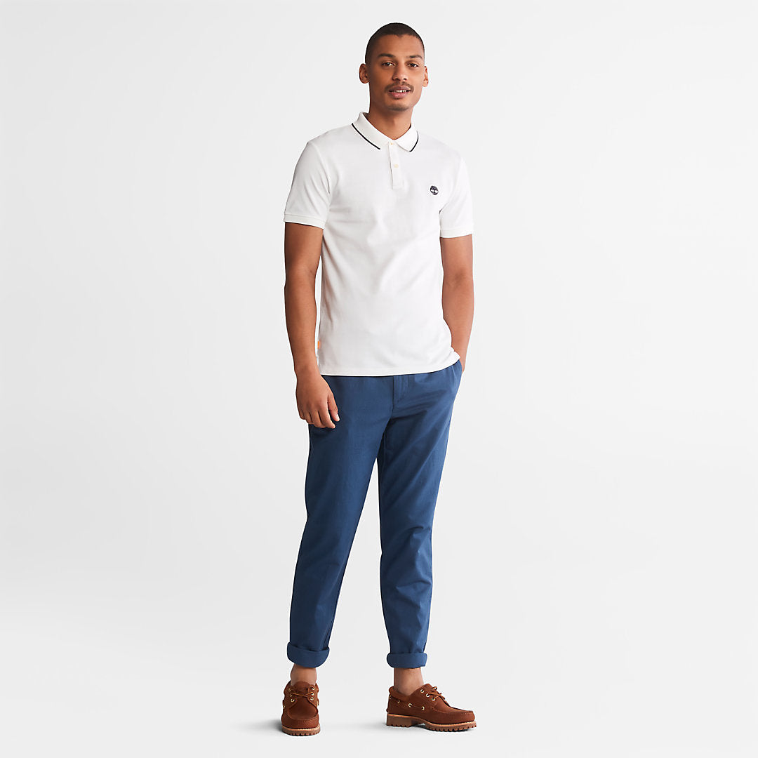 Mens Millers River Print-Collar Polo Shirt for Men in White - Timberland