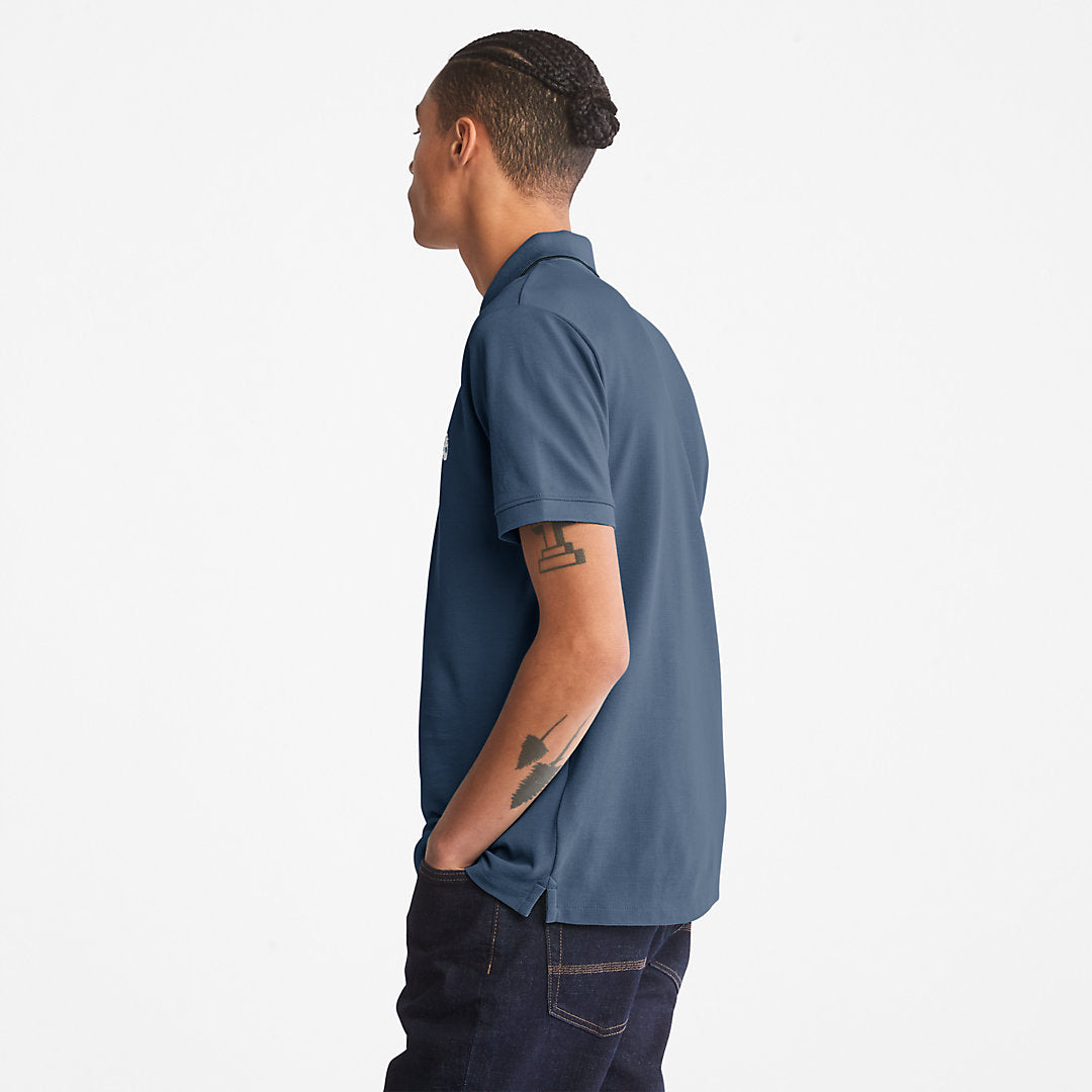 Mens Millers River Print-Collar Polo Shirt for Men in Blue - Timberland