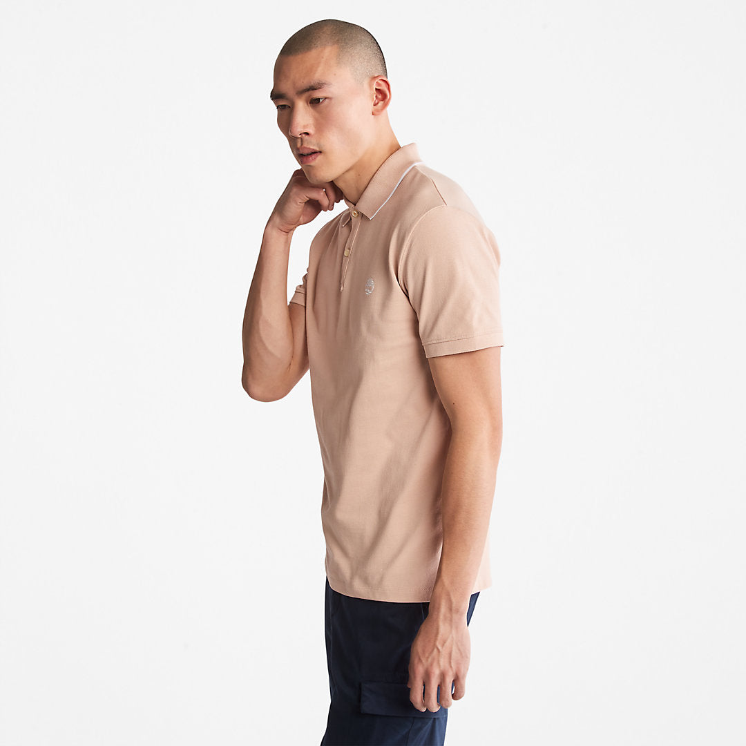 Mens Millers River Print-Collar Polo Shirt for Men in Light Pink - Timberland
