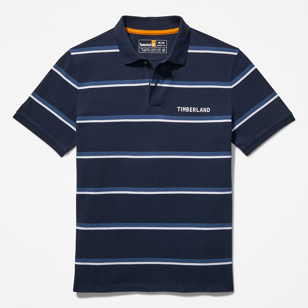 Mens Zealand River Striped Polo Shirt for Men in Navy - Timberland