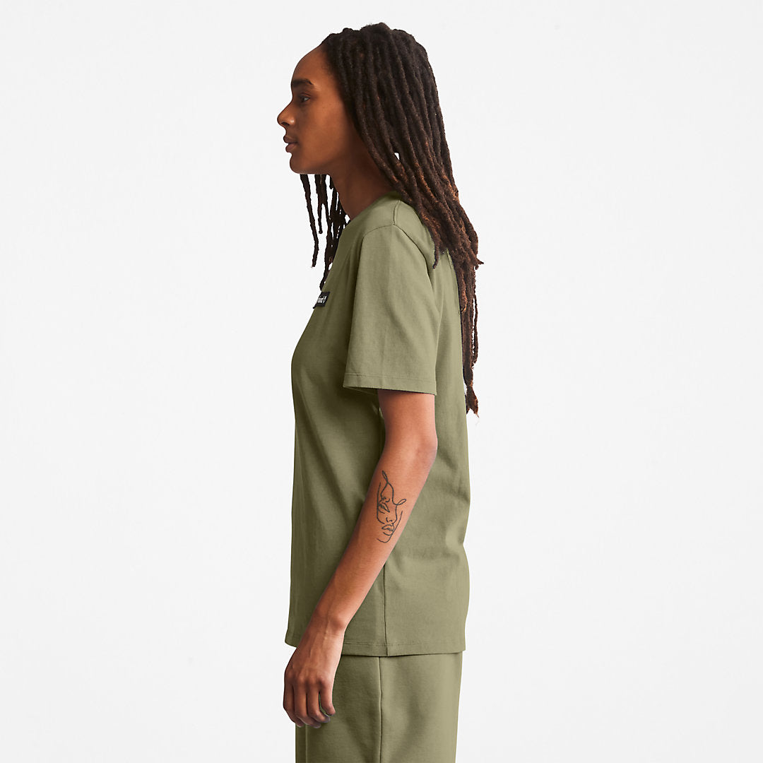Mens All Gender Heavyweight Badge T-Shirt in Dark Green - Timberland