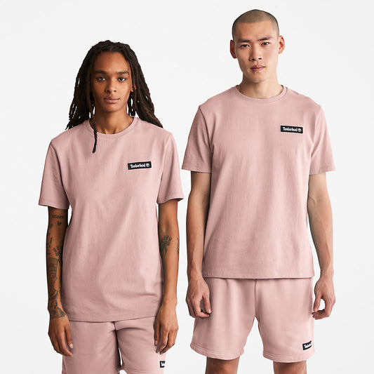 Mens All Gender Heavyweight Badge T-Shirt in Pink - Timberland