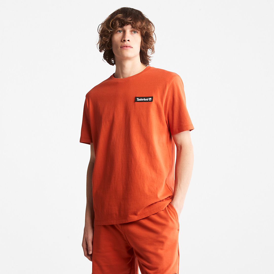 Mens All Gender Heavyweight Badge T-Shirt in Orange - Timberland