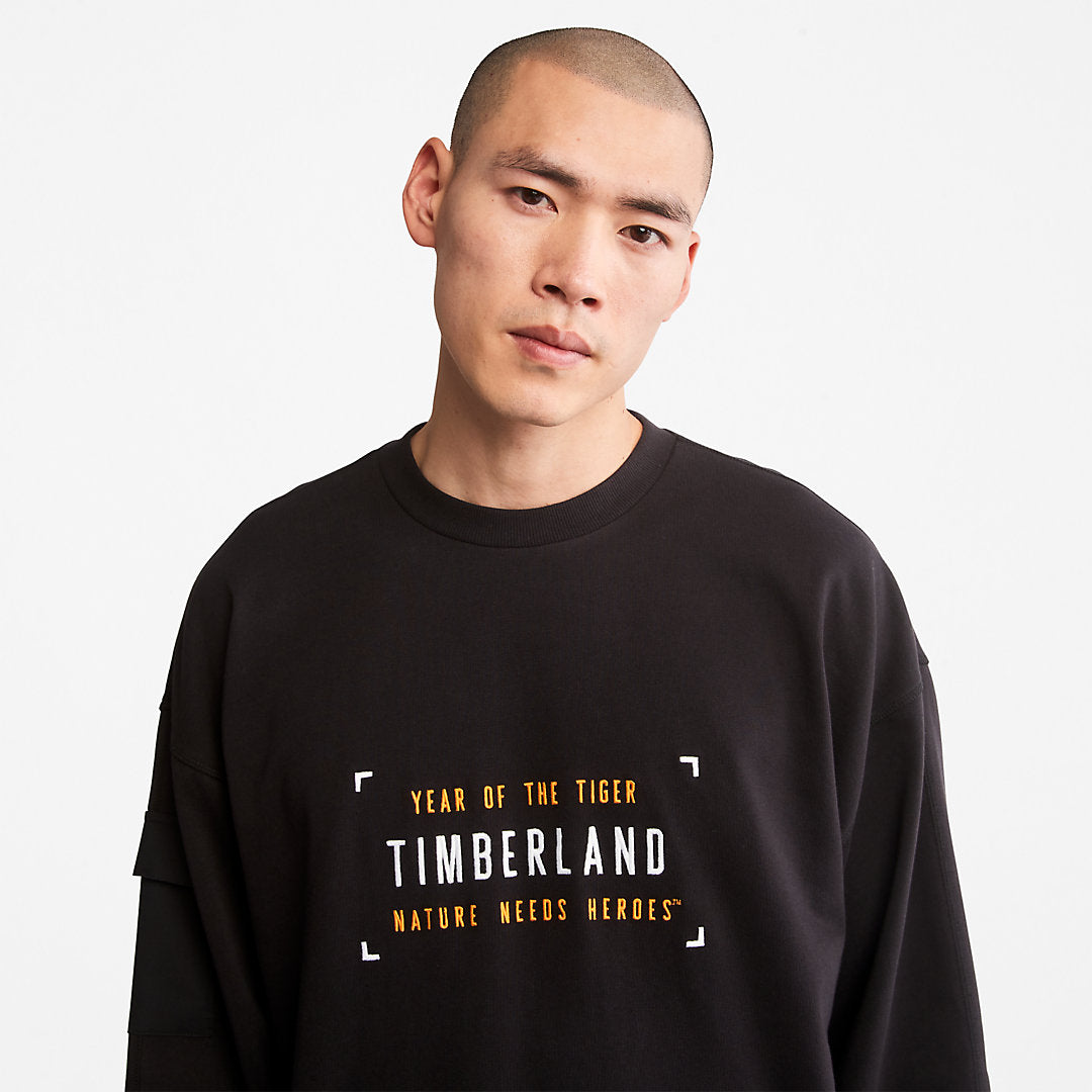 Mens Year of the Tiger Sweatshirt for Men in Black - Timberland