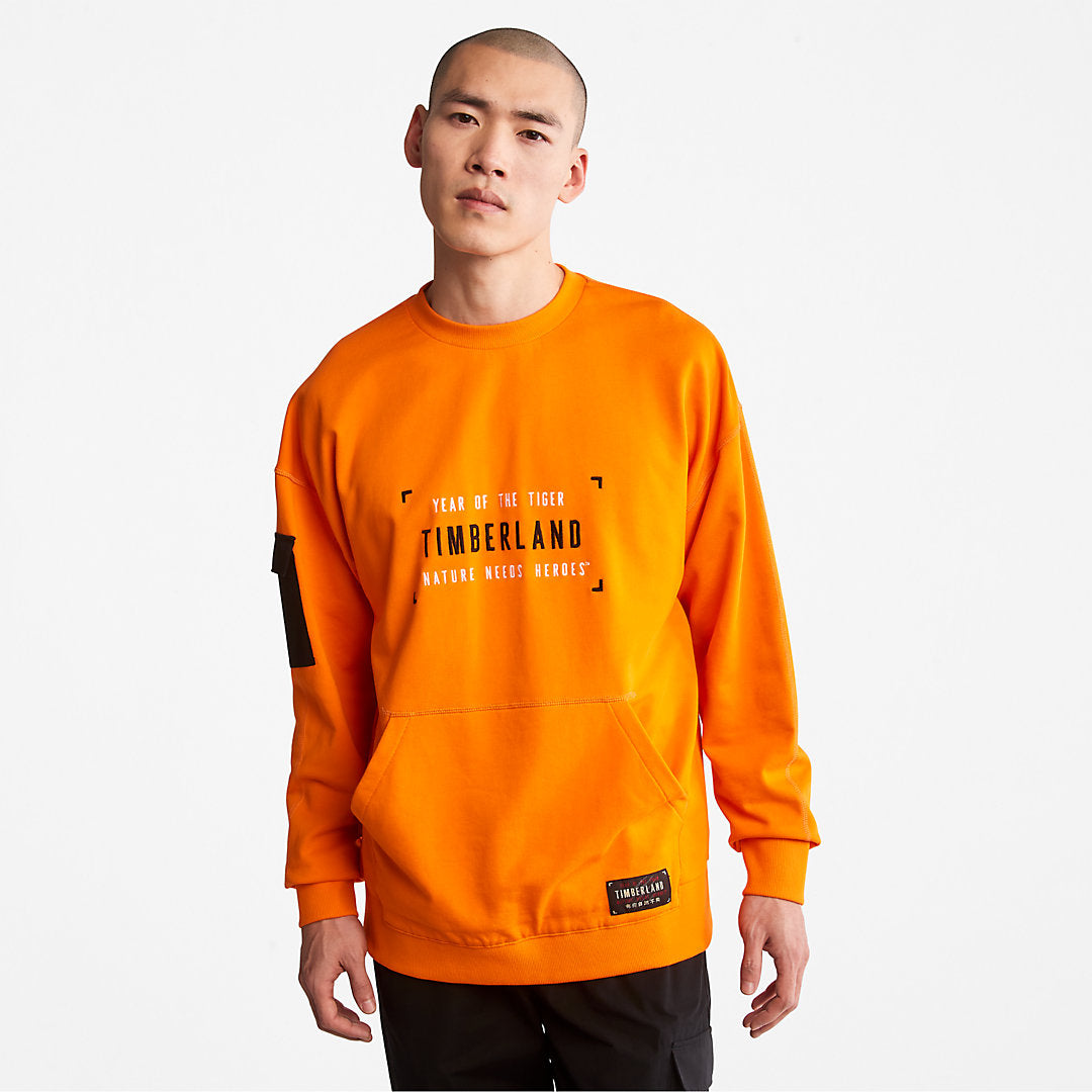 Mens Year of the Tiger Sweatshirt for Men in Orange - Timberland