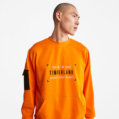 Mens Year of the Tiger Sweatshirt for Men in Orange - Timberland