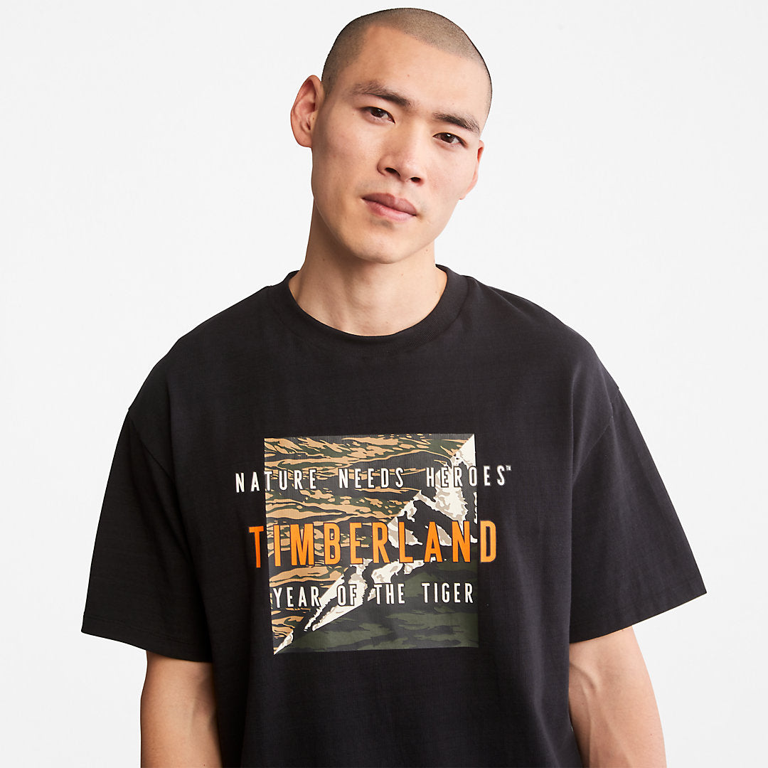 Mens Year of the Tiger T-Shirt for Men in Black - Timberland