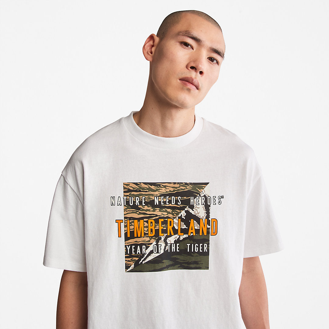Mens Year of the Tiger T-Shirt for Men in White - Timberland