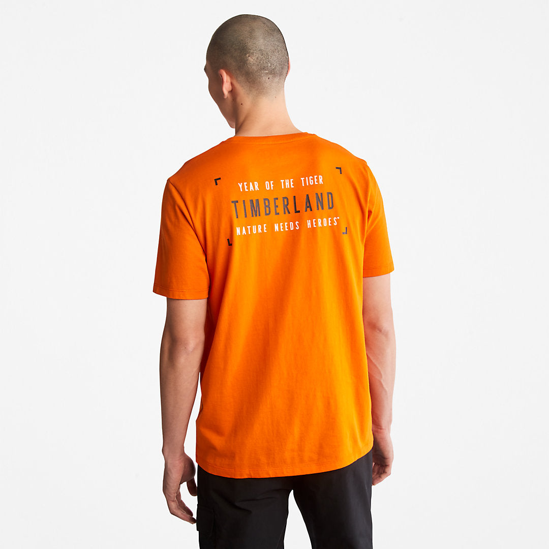 Mens Year of the Tiger T-Shirt for Men in Orange - Timberland