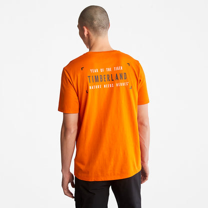 Mens Year of the Tiger T-Shirt for Men in Orange - Timberland