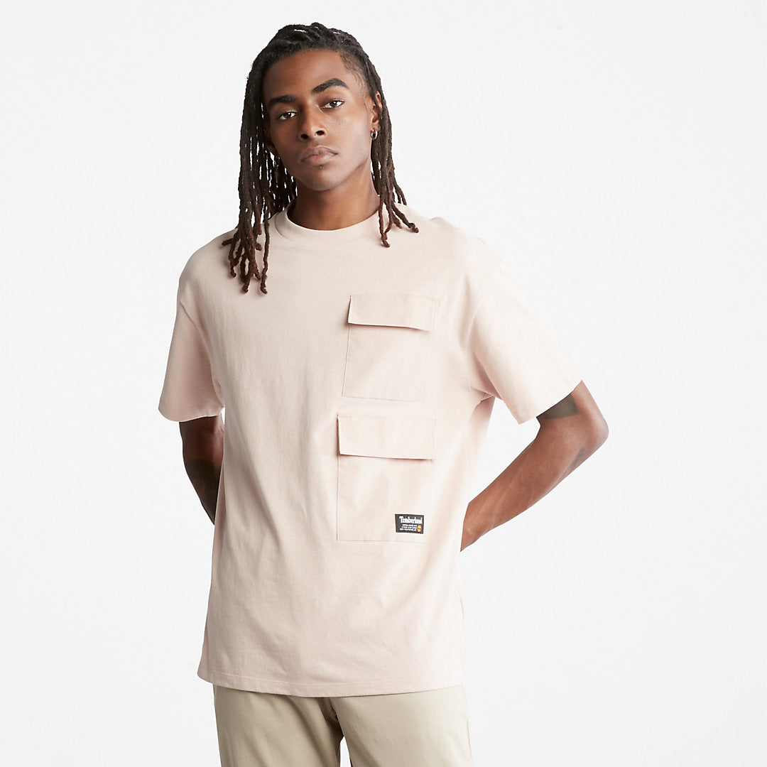 Mens Progressive Utility Multi-pocket T-Shirt for Men in Pink - Timberland