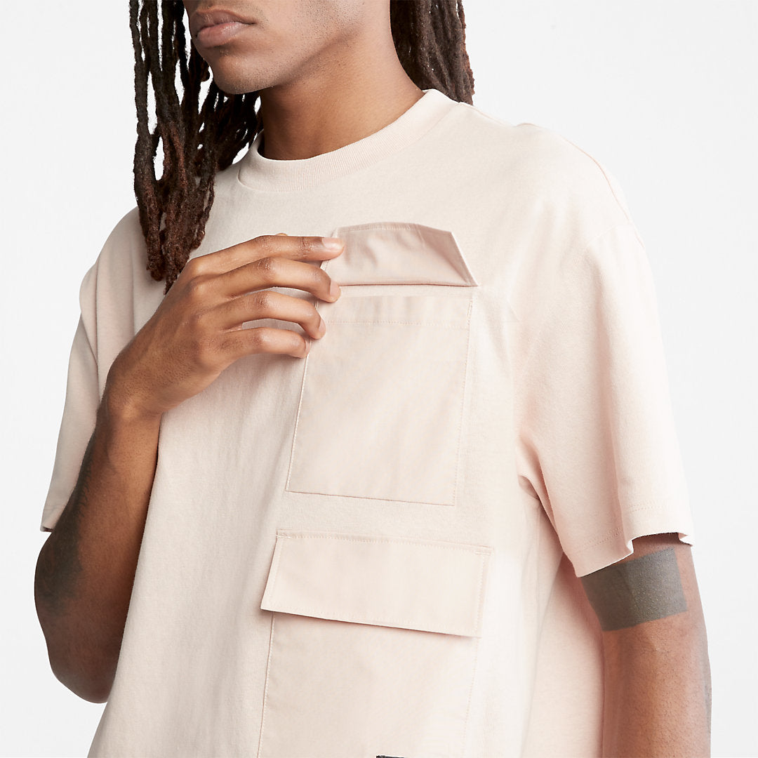 Mens Progressive Utility Multi-pocket T-Shirt for Men in Pink - Timberland