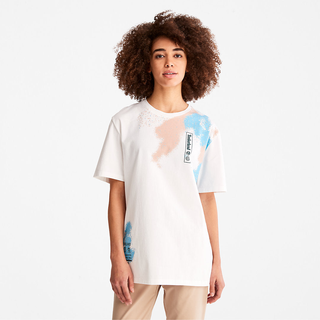 Mens Paint Graphic T-Shirt for Men in White - Timberland
