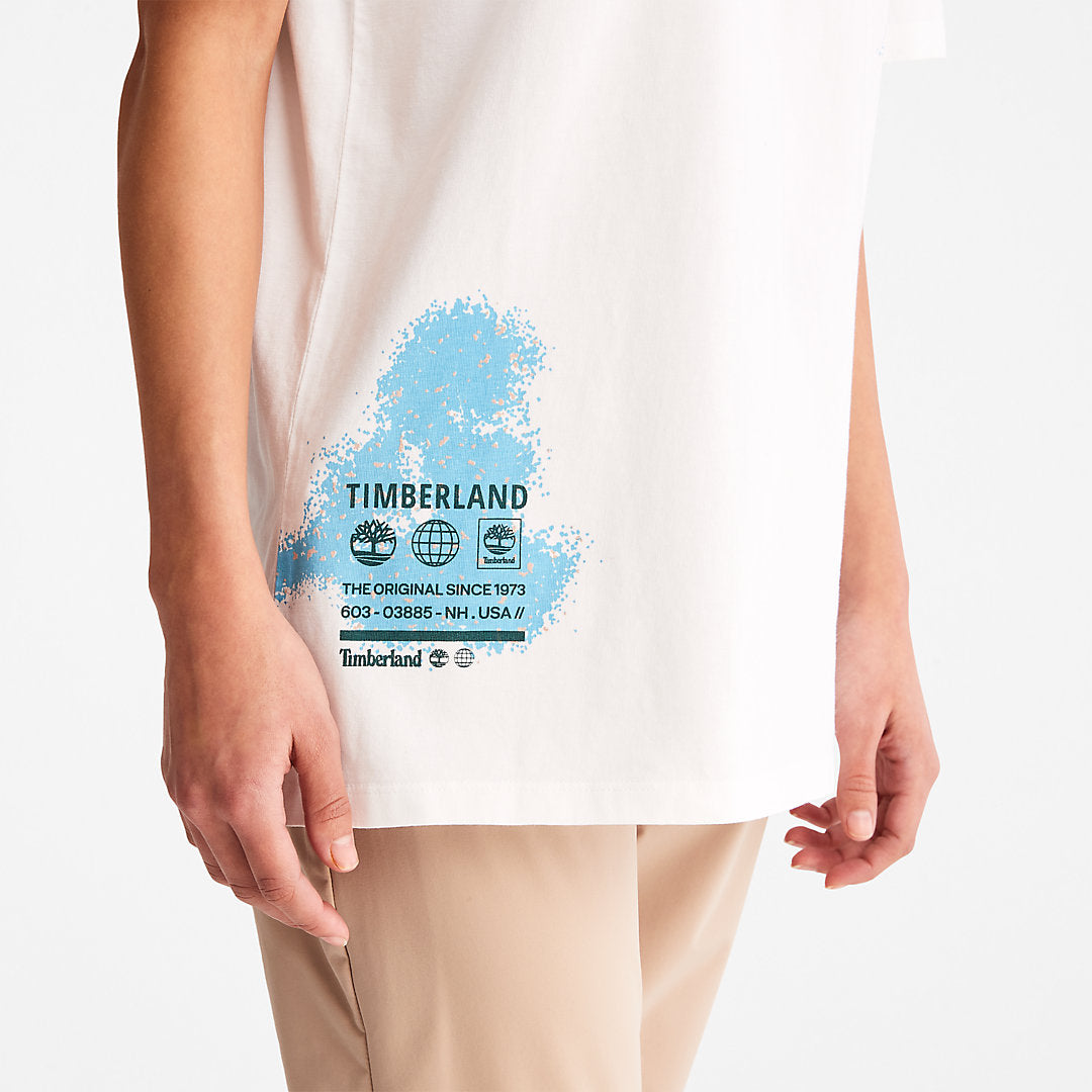 Mens Paint Graphic T-Shirt for Men in White - Timberland