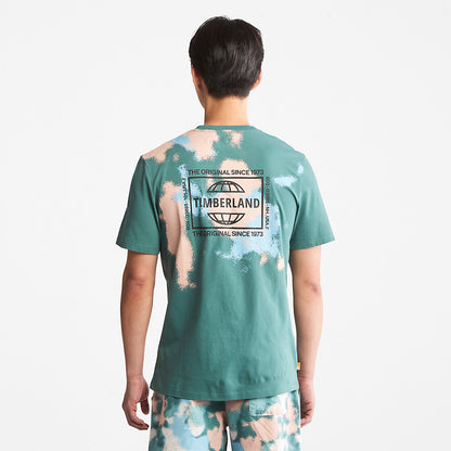 Mens Paint Graphic T-Shirt for Men in Teal - Timberland