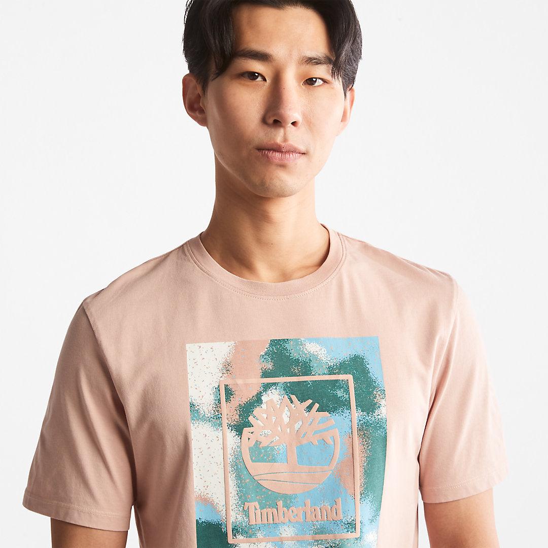 Mens Storytelling Logo T-Shirt for Men in Pink - Timberland