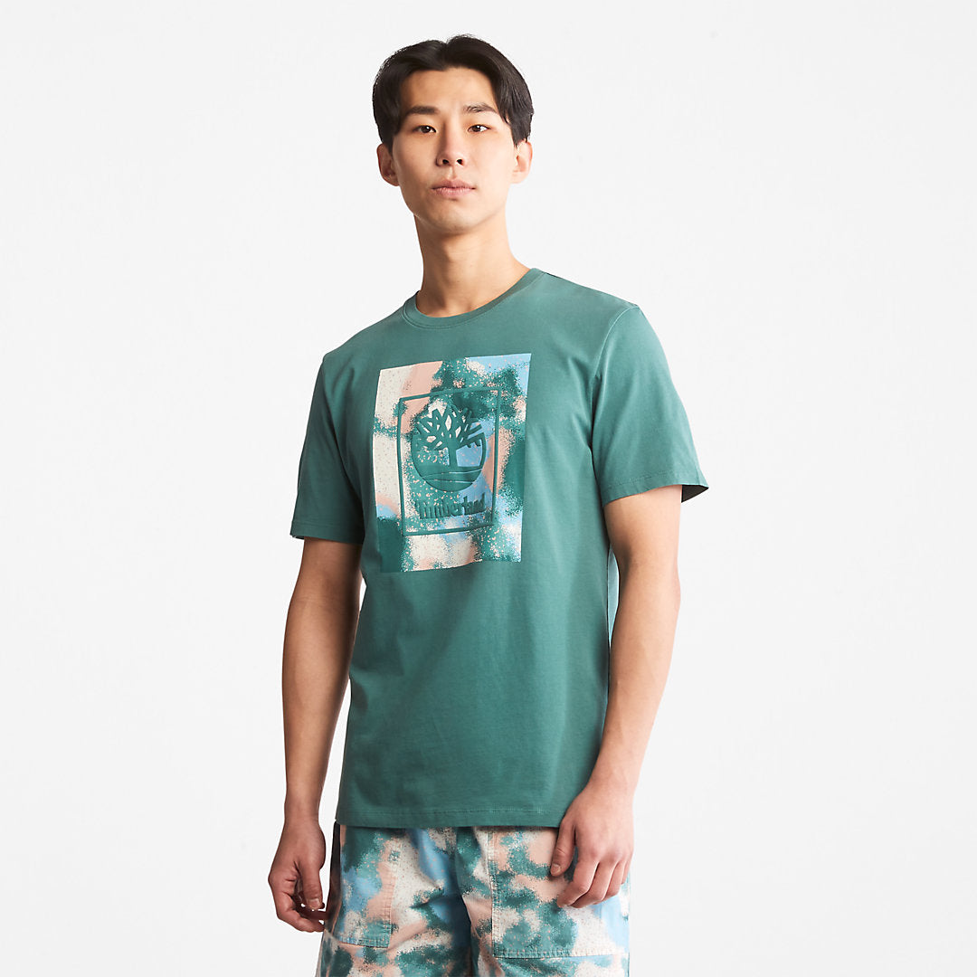 Mens Storytelling Logo T-Shirt for Men in Teal - Timberland