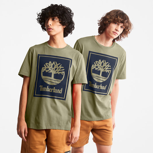 Mens Tree Logo T-Shirt for All Gender in Green - Timberland