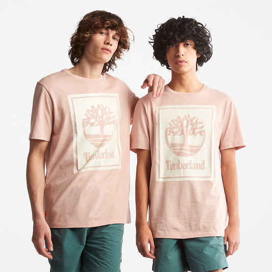 Mens Tree Logo T-Shirt for All Gender in Pink - Timberland