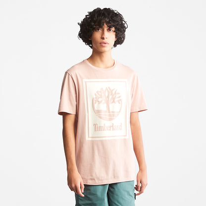 Mens Tree Logo T-Shirt for All Gender in Pink - Timberland