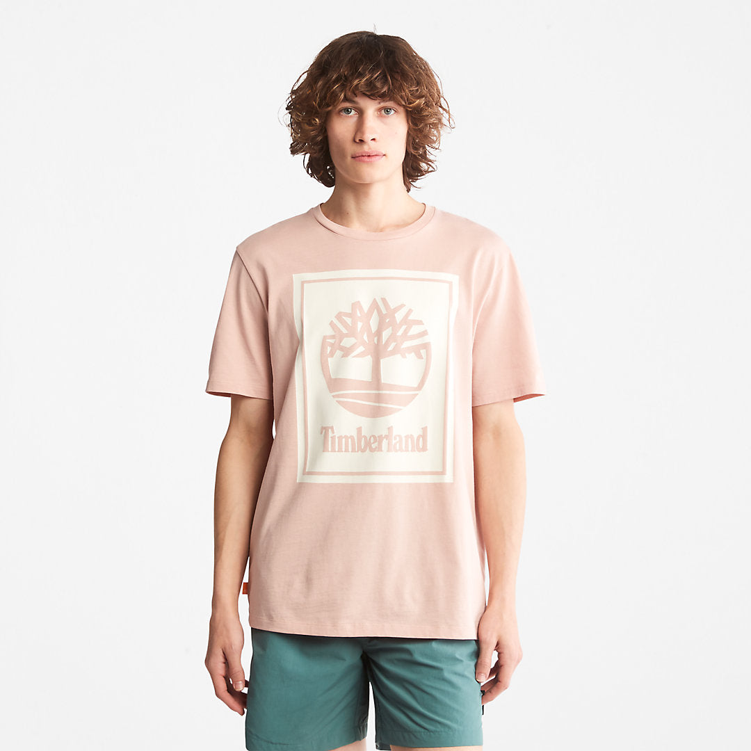 Mens Tree Logo T-Shirt for All Gender in Pink - Timberland