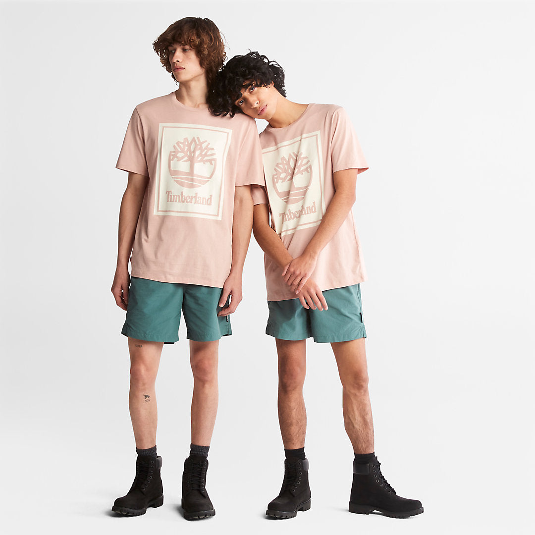 Mens Tree Logo T-Shirt for All Gender in Pink - Timberland
