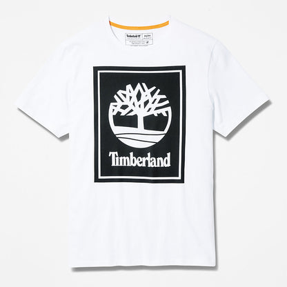 Mens Stack Logo T-Shirt for Men in White - Timberland