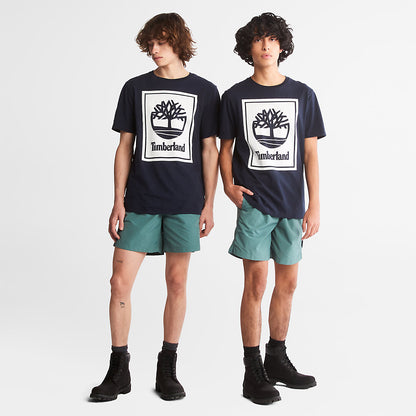 Mens Tree Logo T-Shirt for All Gender in Navy - Timberland