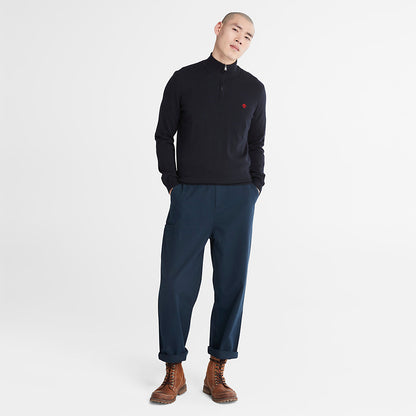 Mens Cohas Brook Zip-neck Sweater for Men in Navy - Timberland