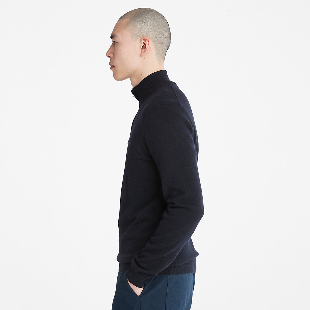 Mens Cohas Brook Zip-neck Sweater for Men in Navy - Timberland